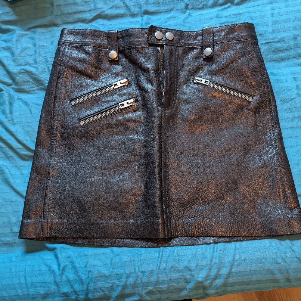 Leather Coach skirt  size 6